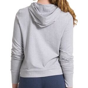 Vuori Halo Essential Hoodie Women’s Large Heather Gray Stretch Crop Sweatshirt